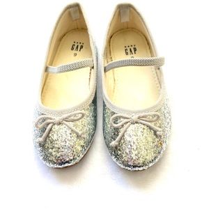 GAP Girls Silver Sparkle Ballet Flats Size 9